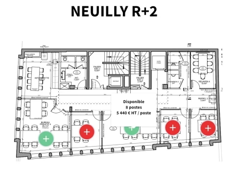 Bureau fermé  idéal pour votre activité professionnelle à Neuilly-sur-Seine